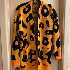 Mustard Cheetah Print Cardigan